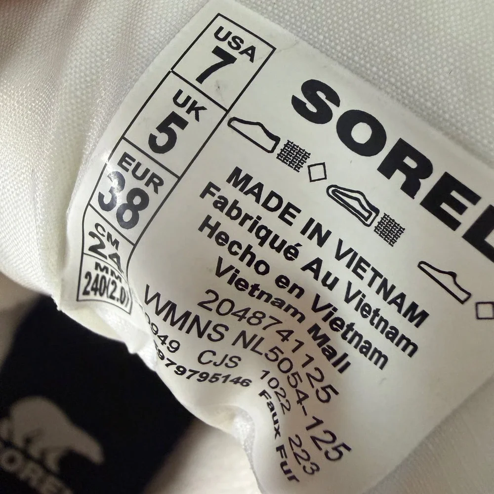Sorel ONA RMX Puffy Strap Boots Sea Salt White Gum Sole‎ NL5054-125 Womens 7